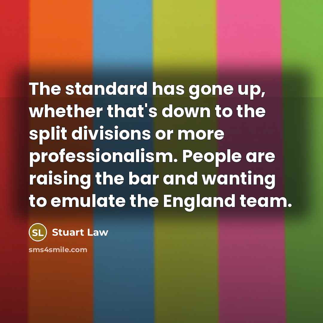 “The standard has gone up, whether that's down to the…” quote by Stuart Law