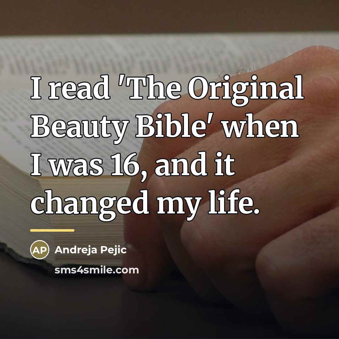 “I read 'The Original Beauty Bible' when I was 16,…” quote by Andreja Pejic