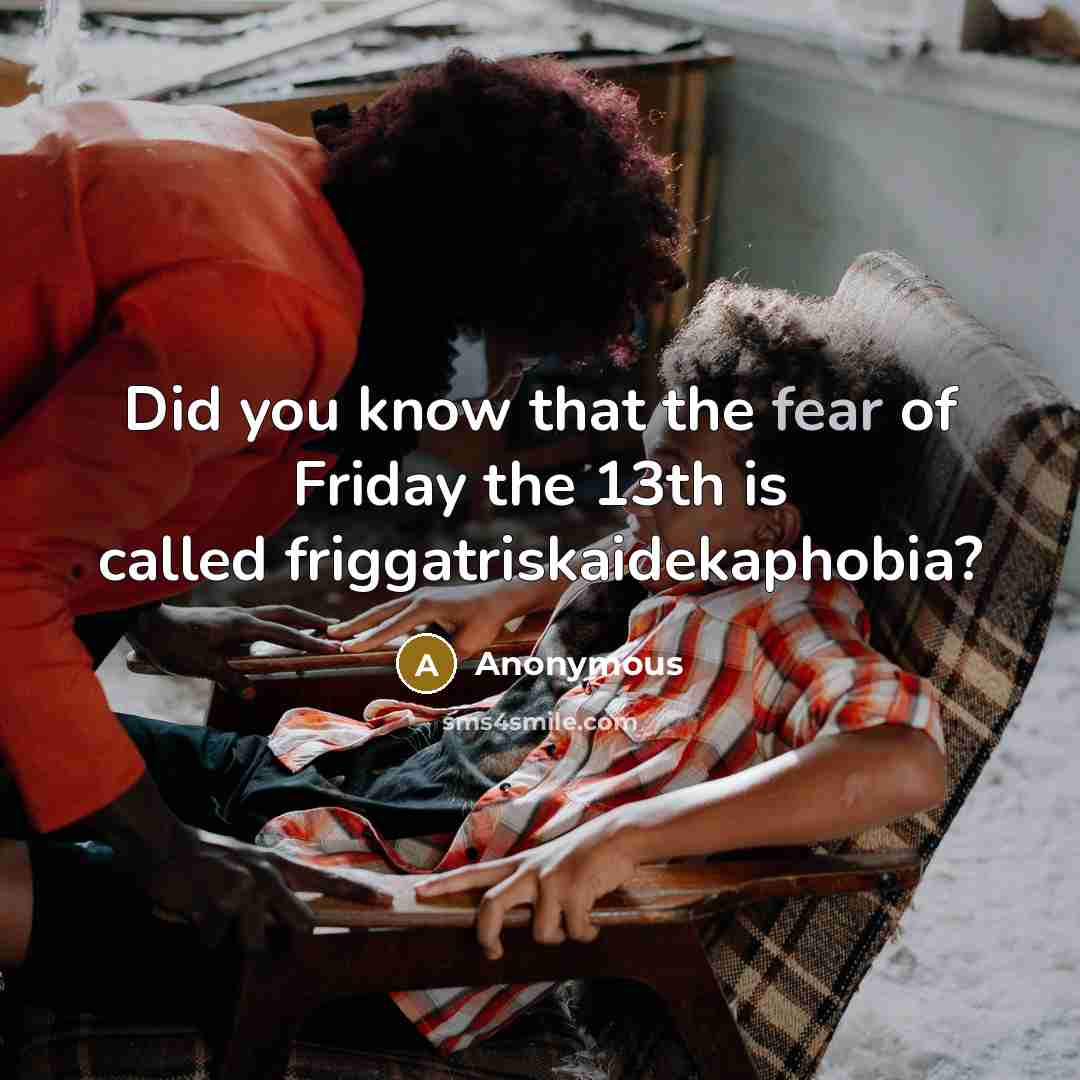 “Did you know that the fear of Friday the 13th…” quote by Anonymous