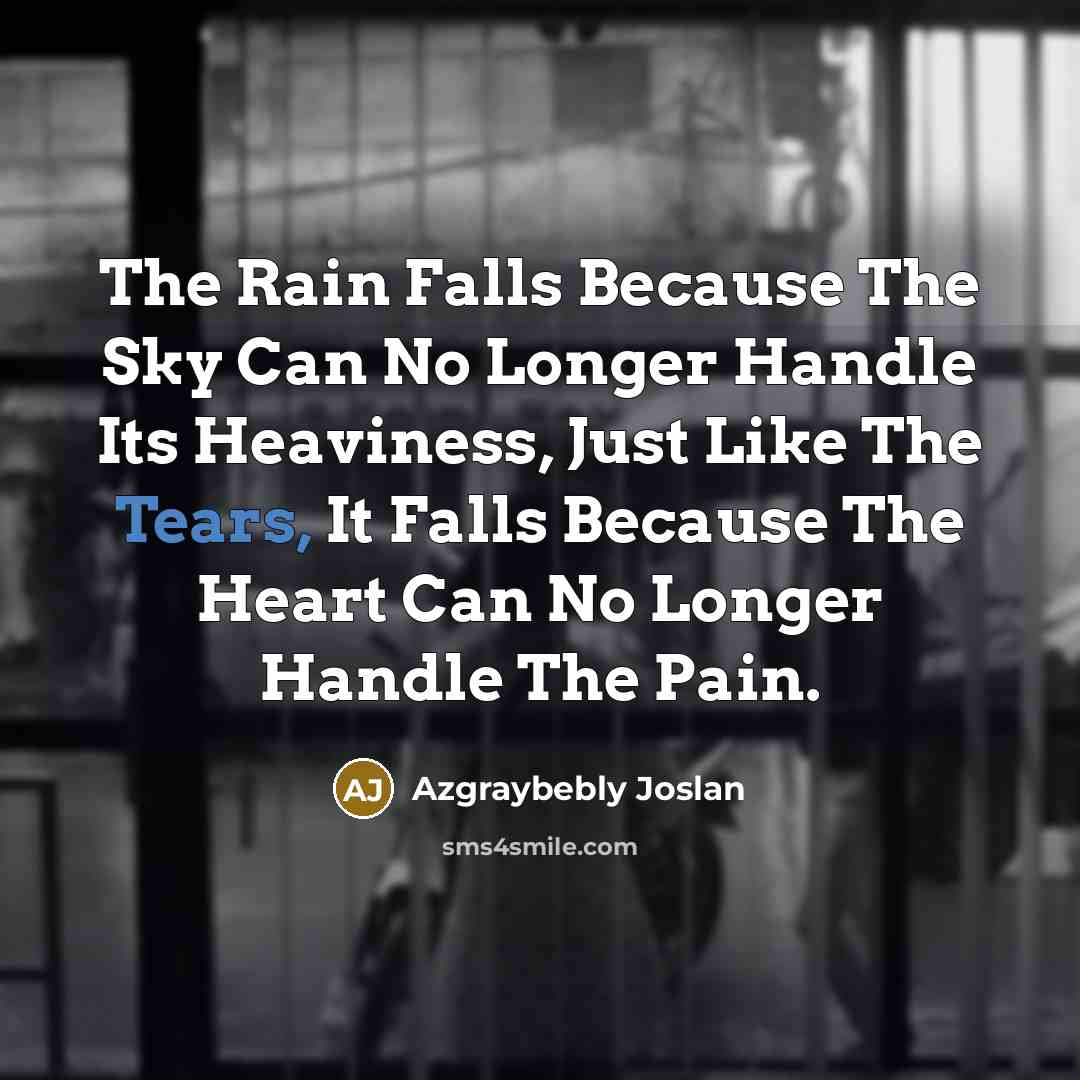 “The Rain Falls Because The Sky Can No Longer Handle…” quote by Azgraybebly Joslan