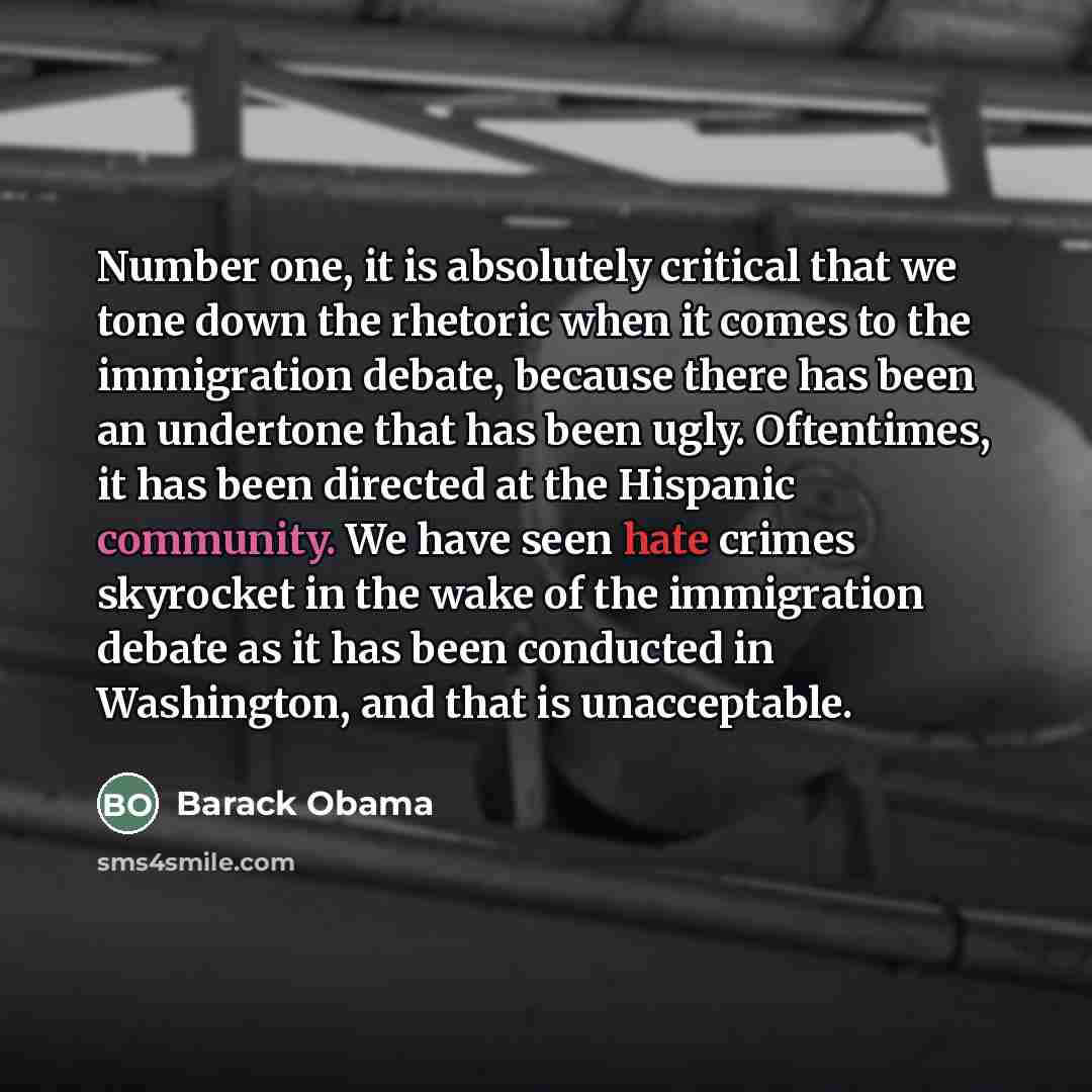 “Number one, it is absolutely critical that we tone down…” quote by Barack Obama