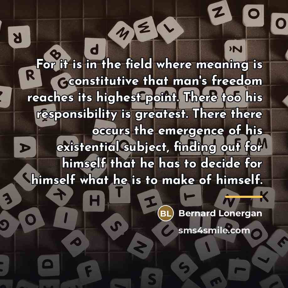 “For it is in the field where meaning is constitutive…” quote by Bernard Lonergan