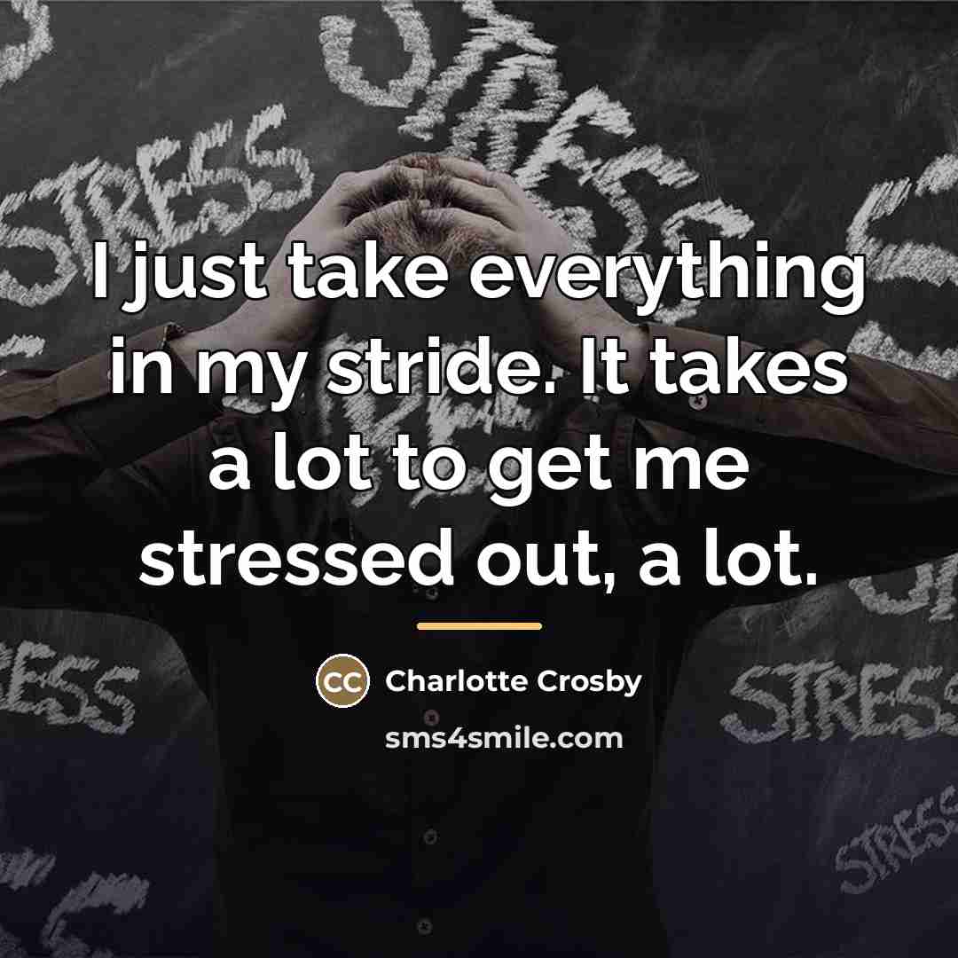 “I just take everything in my stride. It takes a…” quote by Charlotte Crosby