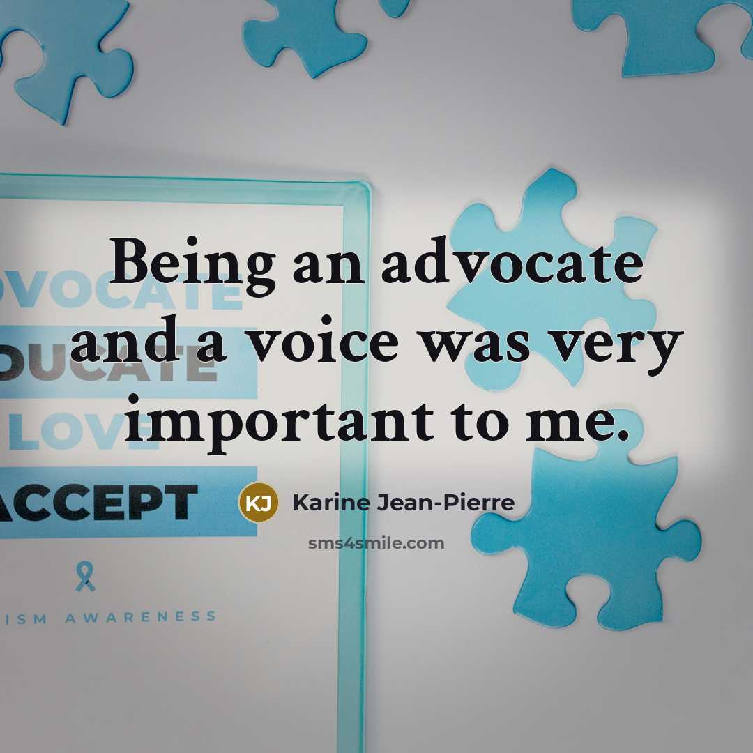 “Being an advocate and a voice was very important to…” quote by Karine Jean-Pierre