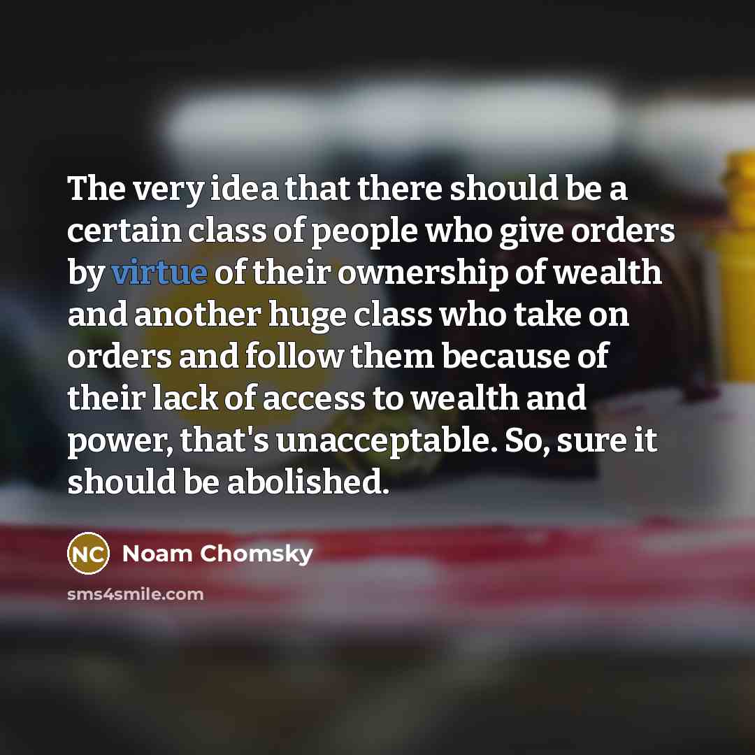 “The very idea that there should be a certain class…” quote by Noam Chomsky