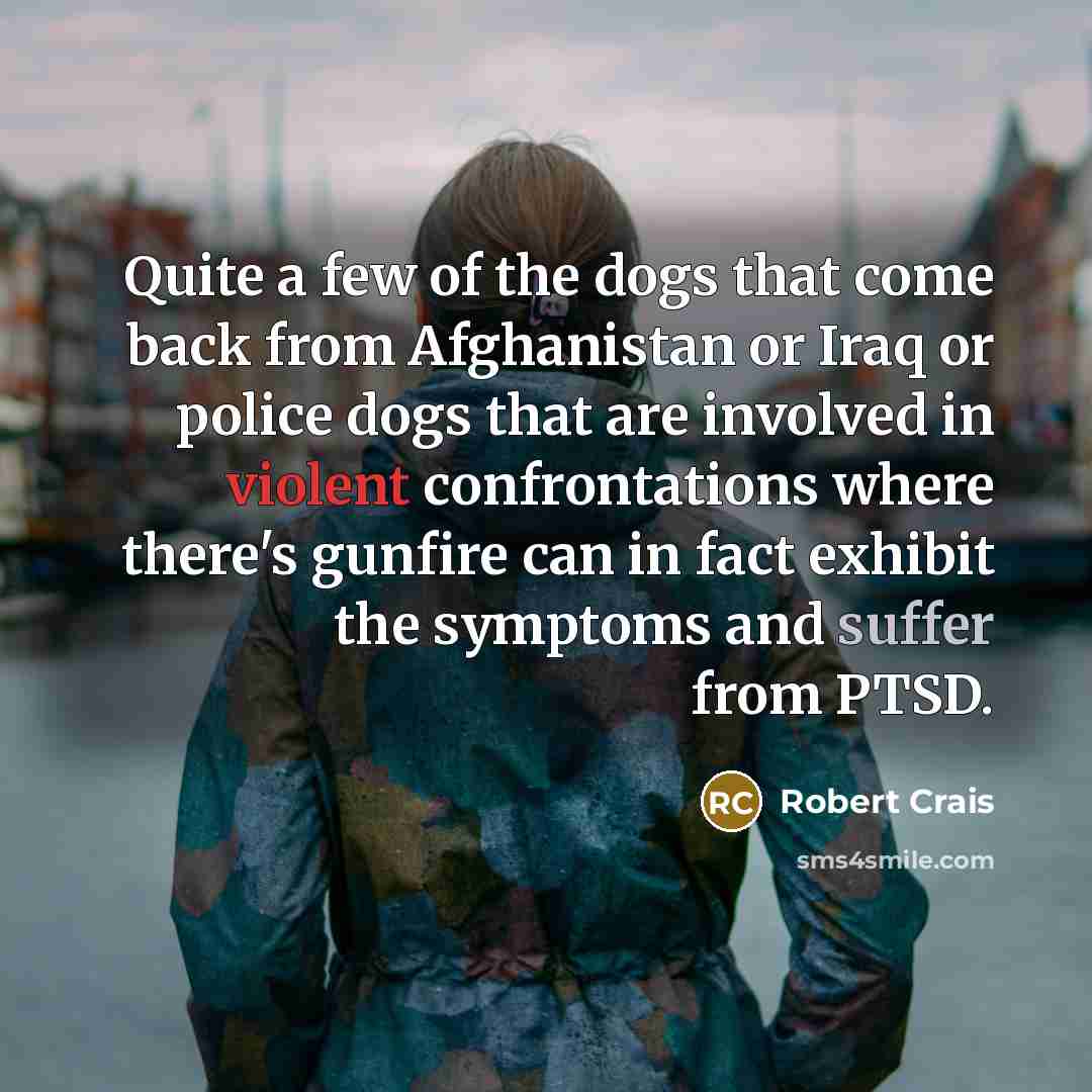 “Quite a few of the dogs that come back from…” quote by Robert Crais