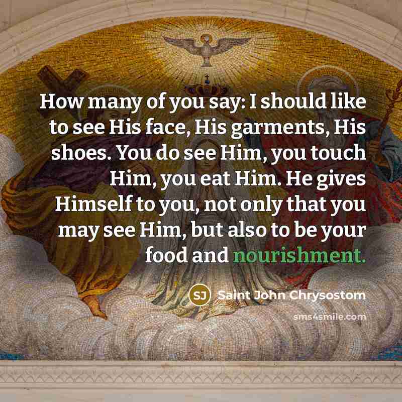 “How many of you say: I should like to see…” quote by Saint John Chrysostom