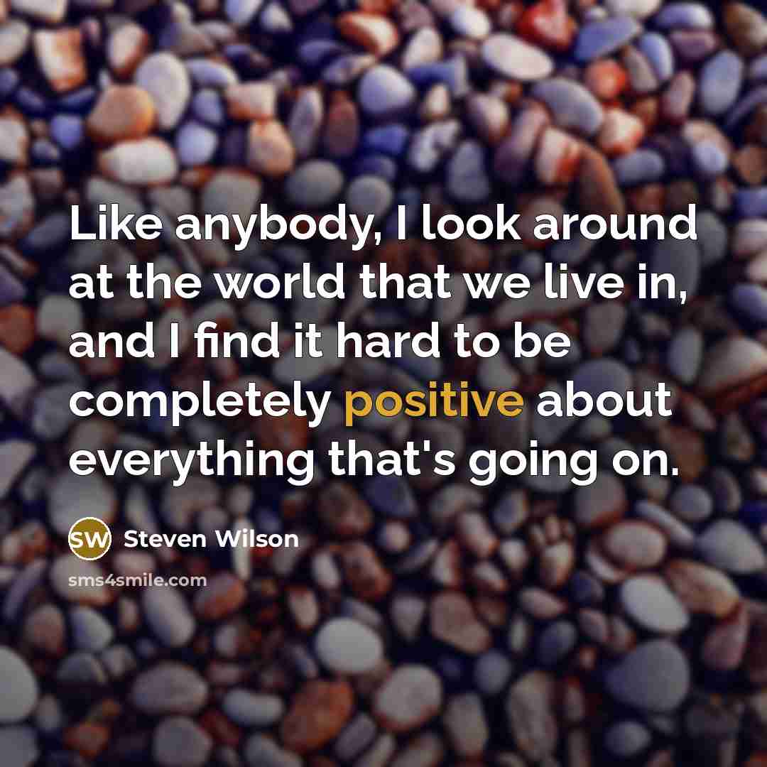 “Like anybody, I look around at the world that we…” quote by Steven Wilson
