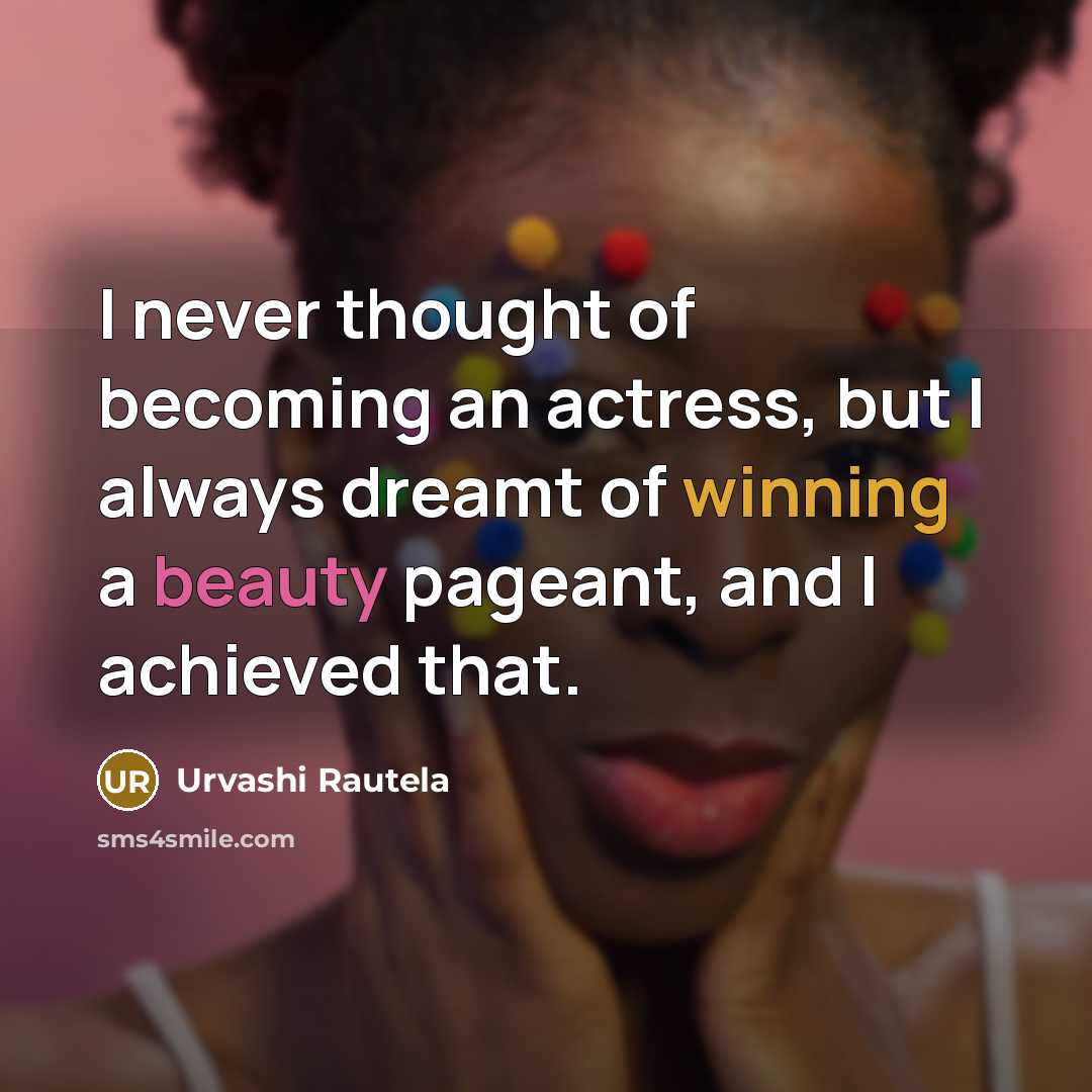 “I never thought of becoming an actress, but I always…” quote by Urvashi Rautela