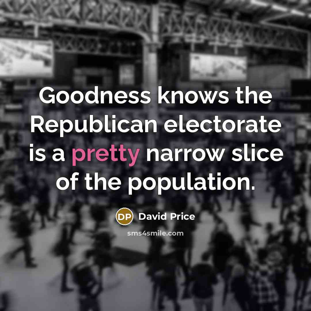 “Goodness knows the Republican electorate is a pretty narrow slice…” quote by David Price