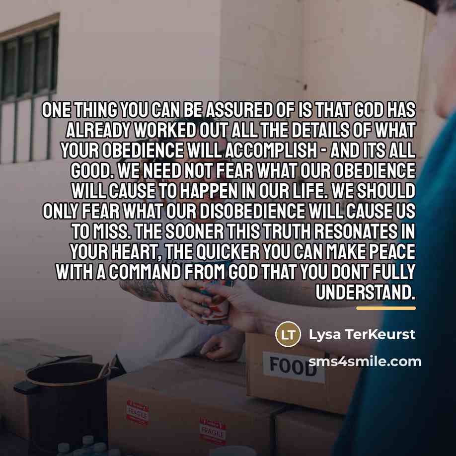 “One thing you can be assured of is that God…” quote by Lysa TerKeurst