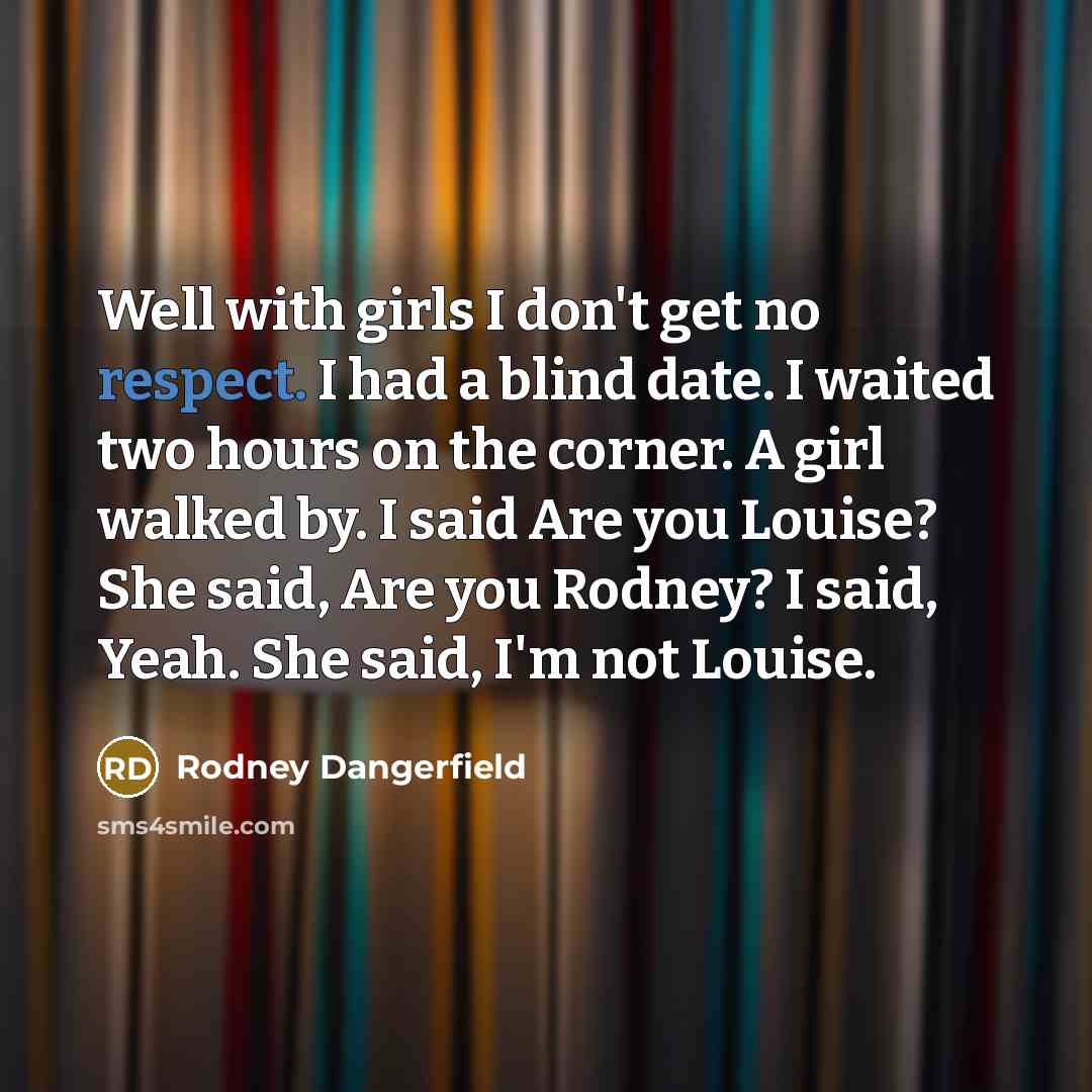 “Well with girls I don't get no respect. I had…” quote by Rodney Dangerfield