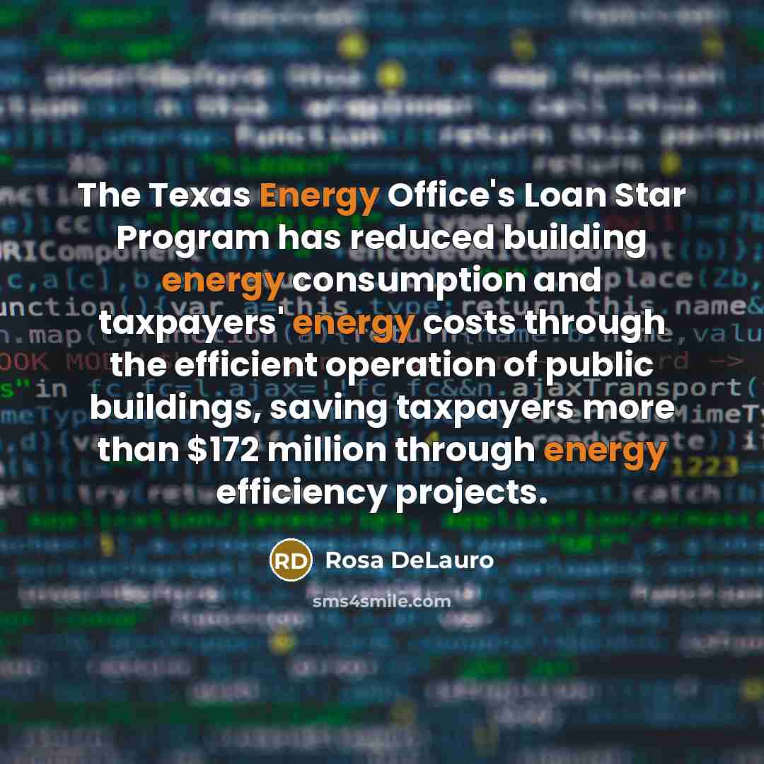 “The Texas Energy Office's Loan Star Program has reduced building…” quote by Rosa DeLauro