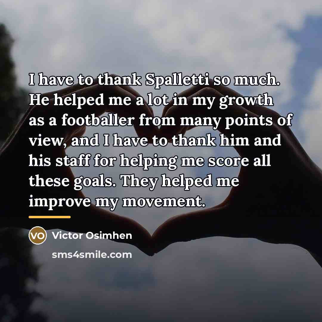 “I have to thank Spalletti so much. He helped me…” quote by Victor Osimhen