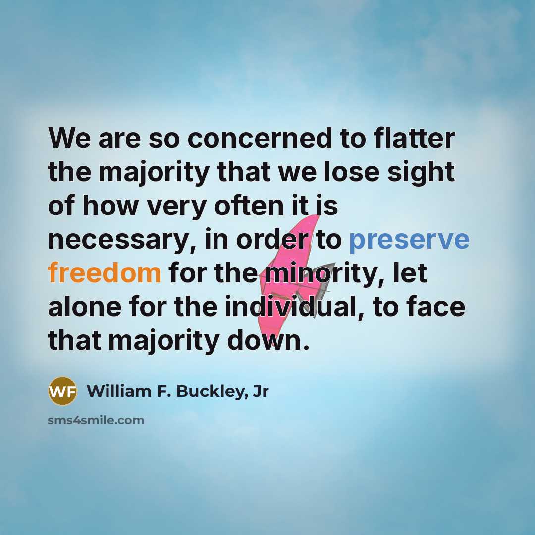“We are so concerned to flatter the majority that we…” quote by William F. Buckley, Jr