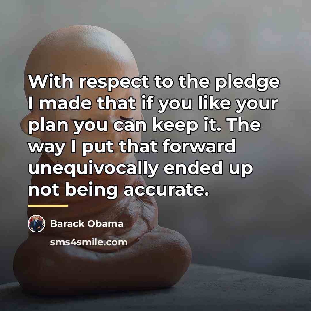 “With respect to the pledge I made that if you…” quote by Barack Obama