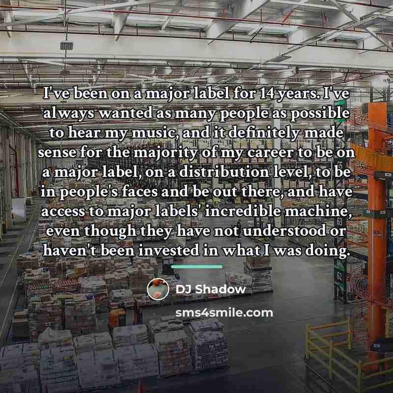“I've been on a major label for 14 years. I've…” quote by DJ Shadow