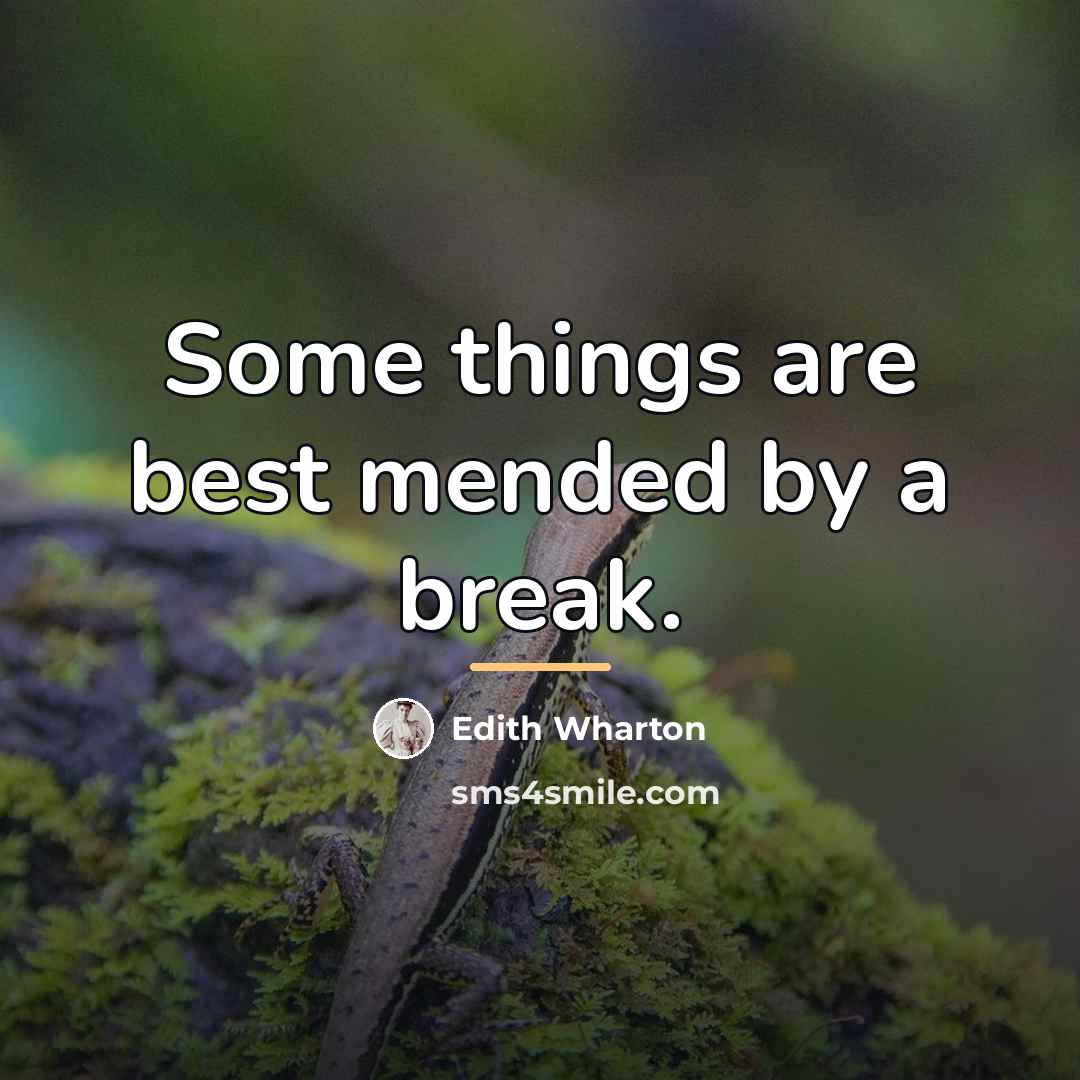 “Some things are best mended by a break.…” quote by Edith Wharton