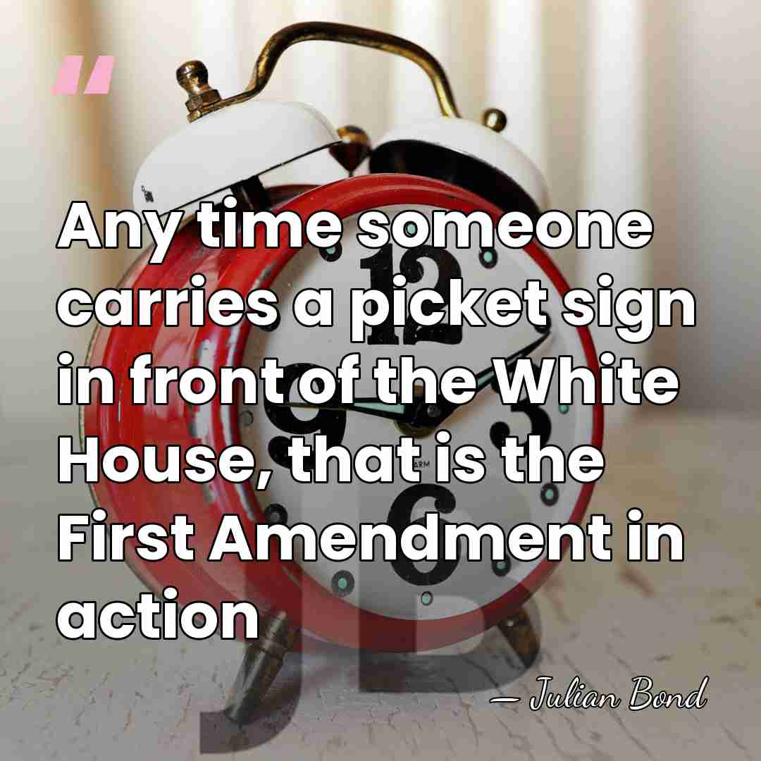Any time someone carries a picket sign in front of the White&hellip; - Julian Bond
