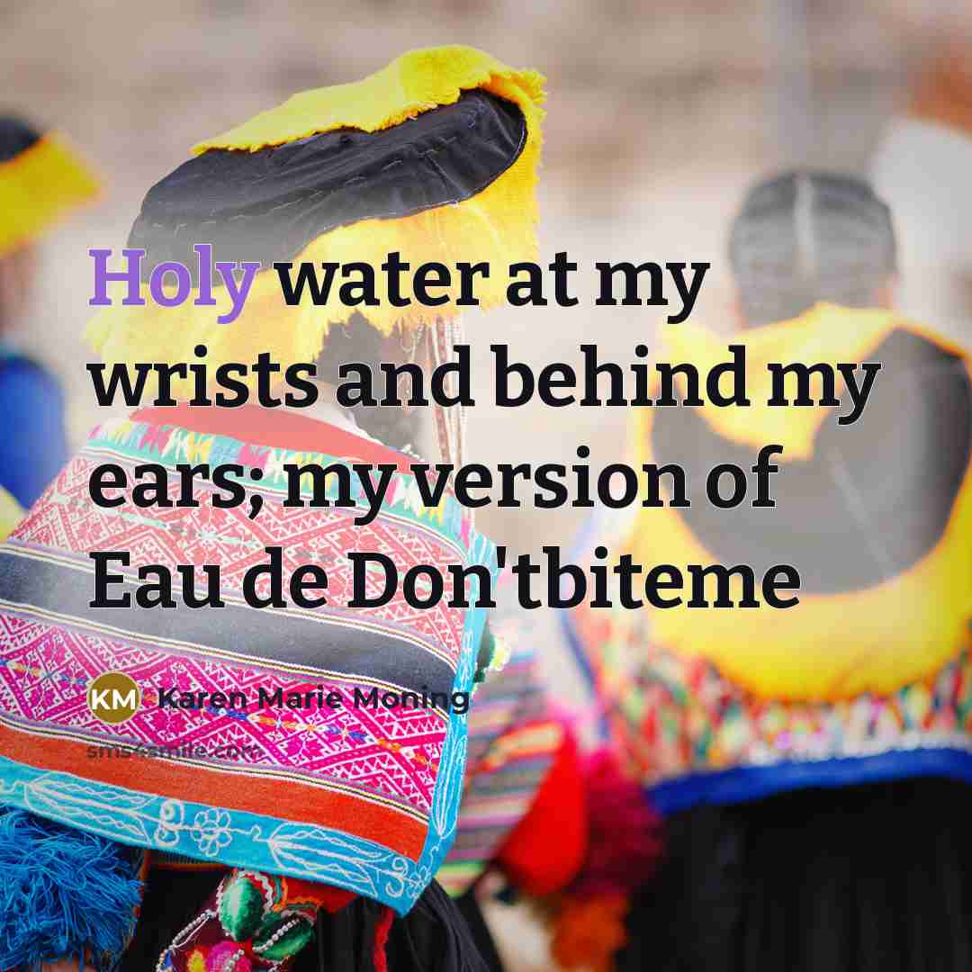 “Holy water at my wrists and behind my ears; my…” quote by Karen Marie Moning