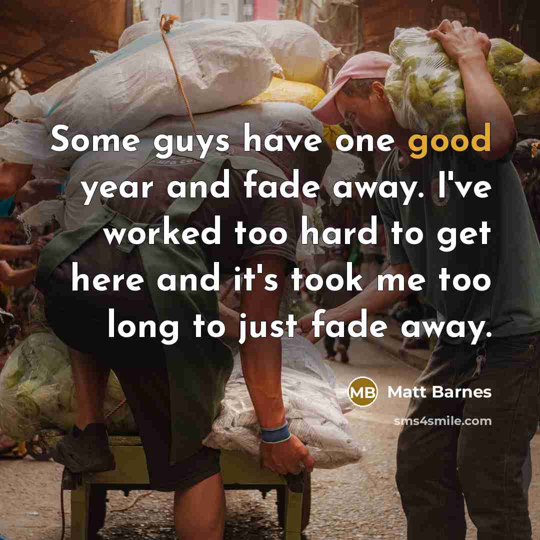 “Some guys have one good year and fade away. I've…” quote by Matt Barnes