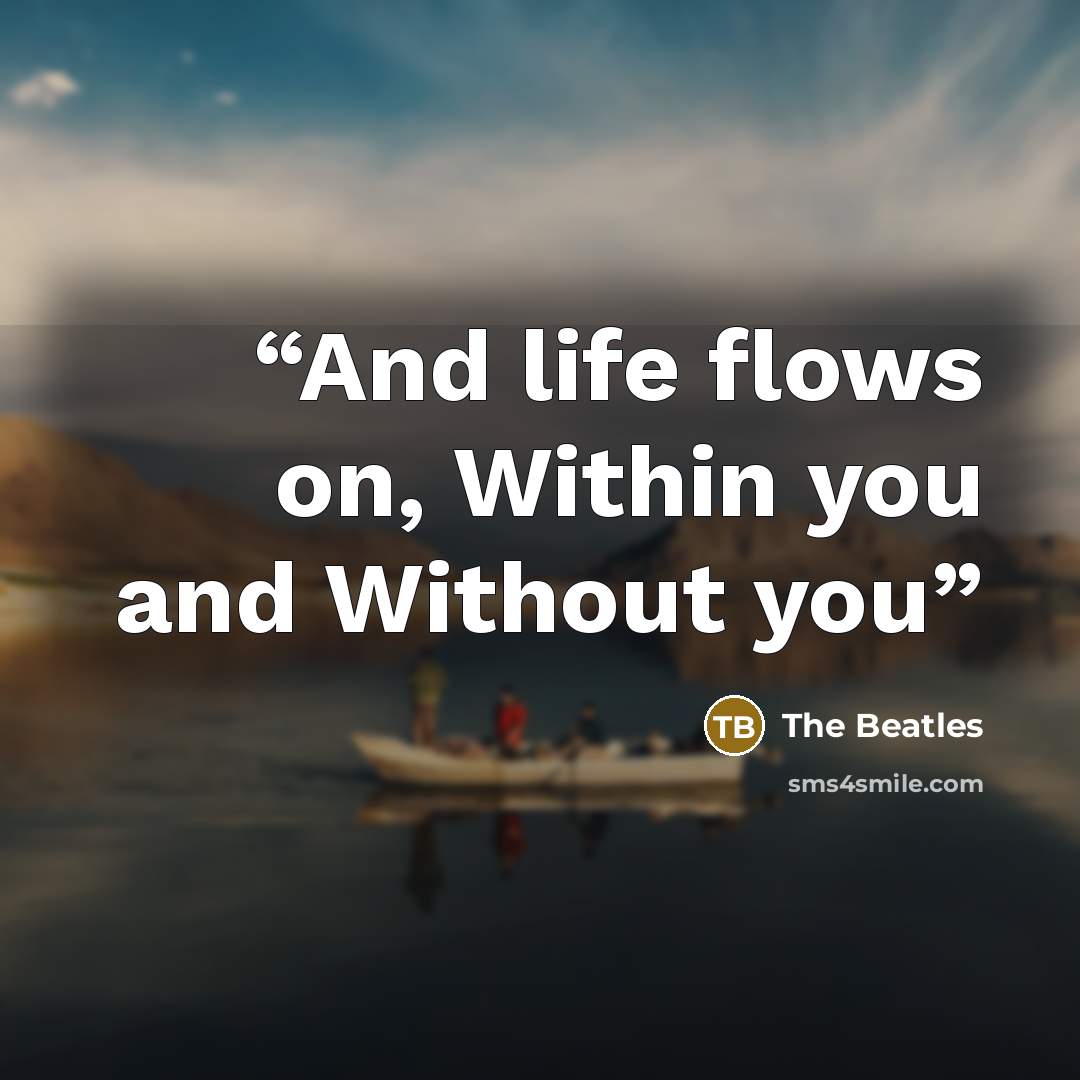 “And life flows on, Within you and Without you” quote by The Beatles