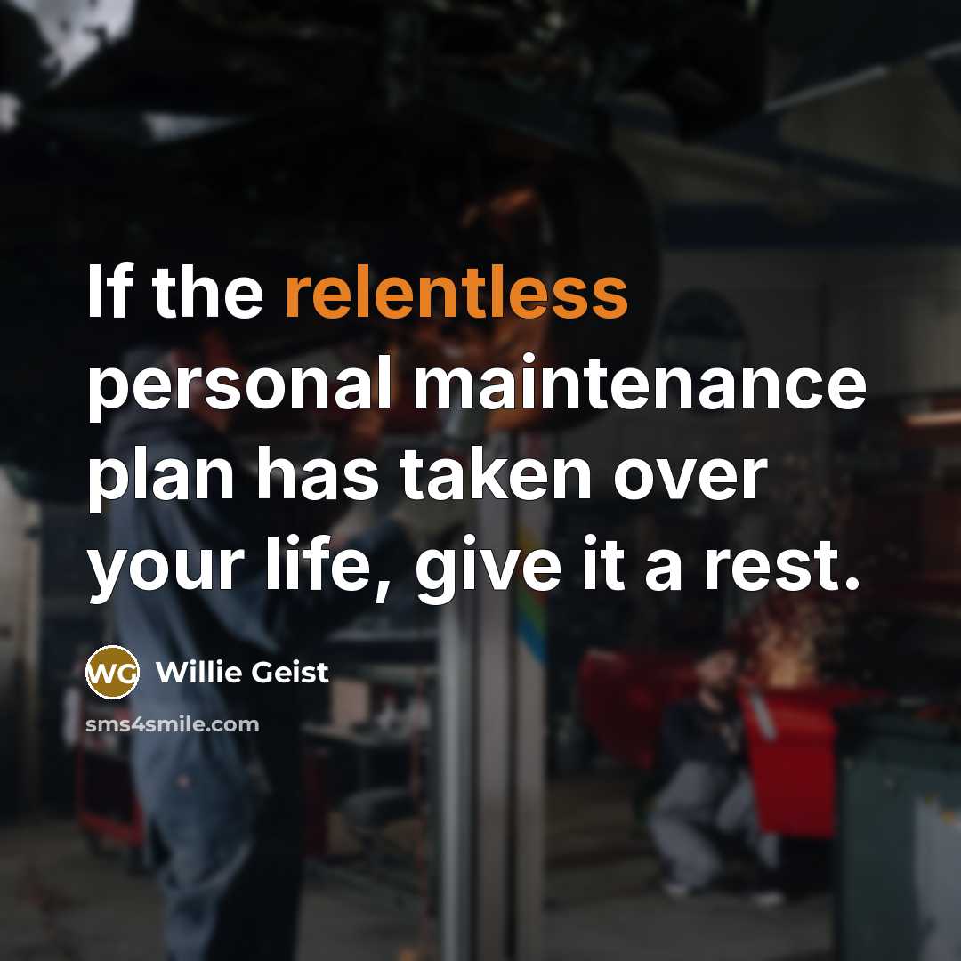 “If the relentless personal maintenance plan has taken over your…” quote by Willie Geist