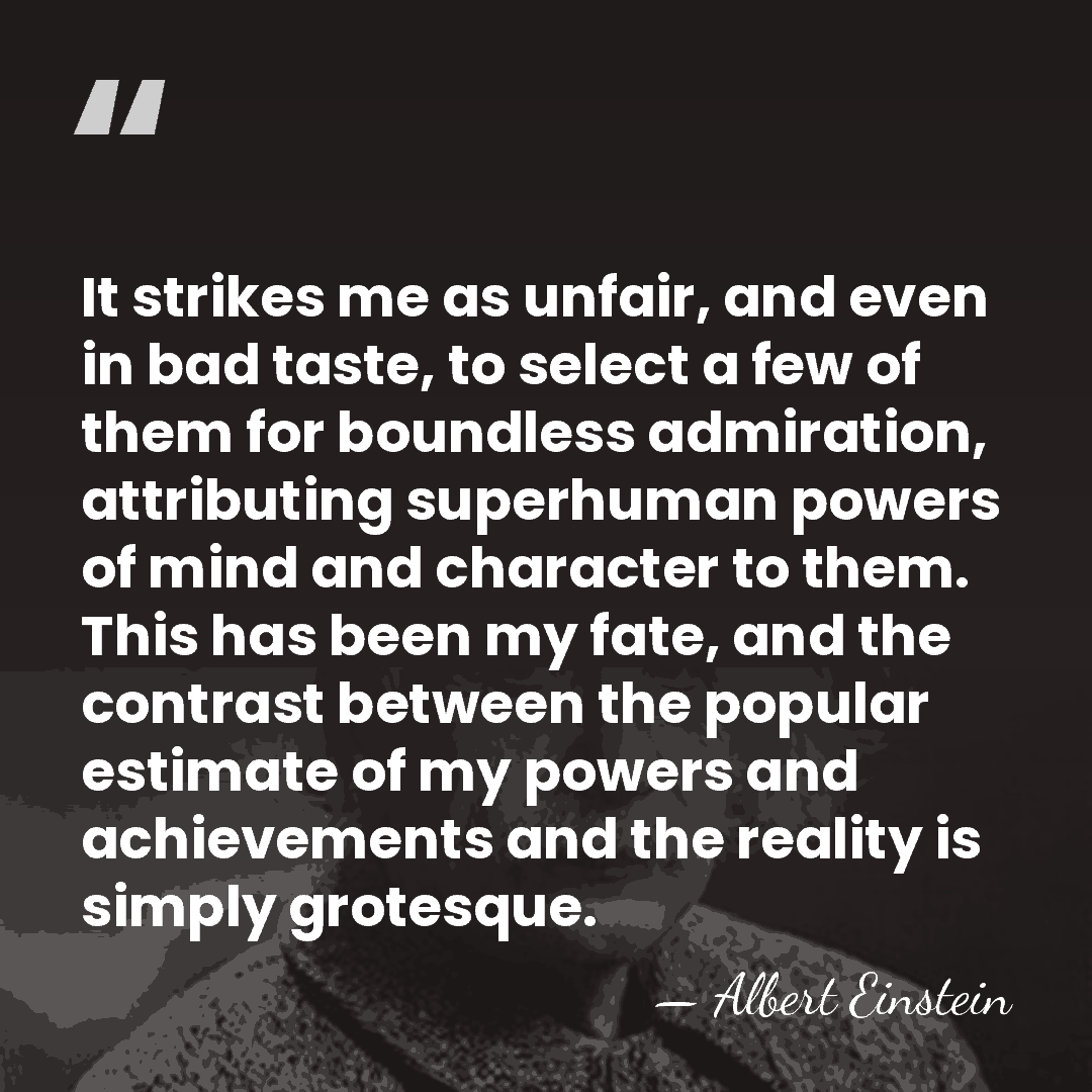 It strikes me as unfair, and even in bad taste, to select&hellip; - Albert Einstein