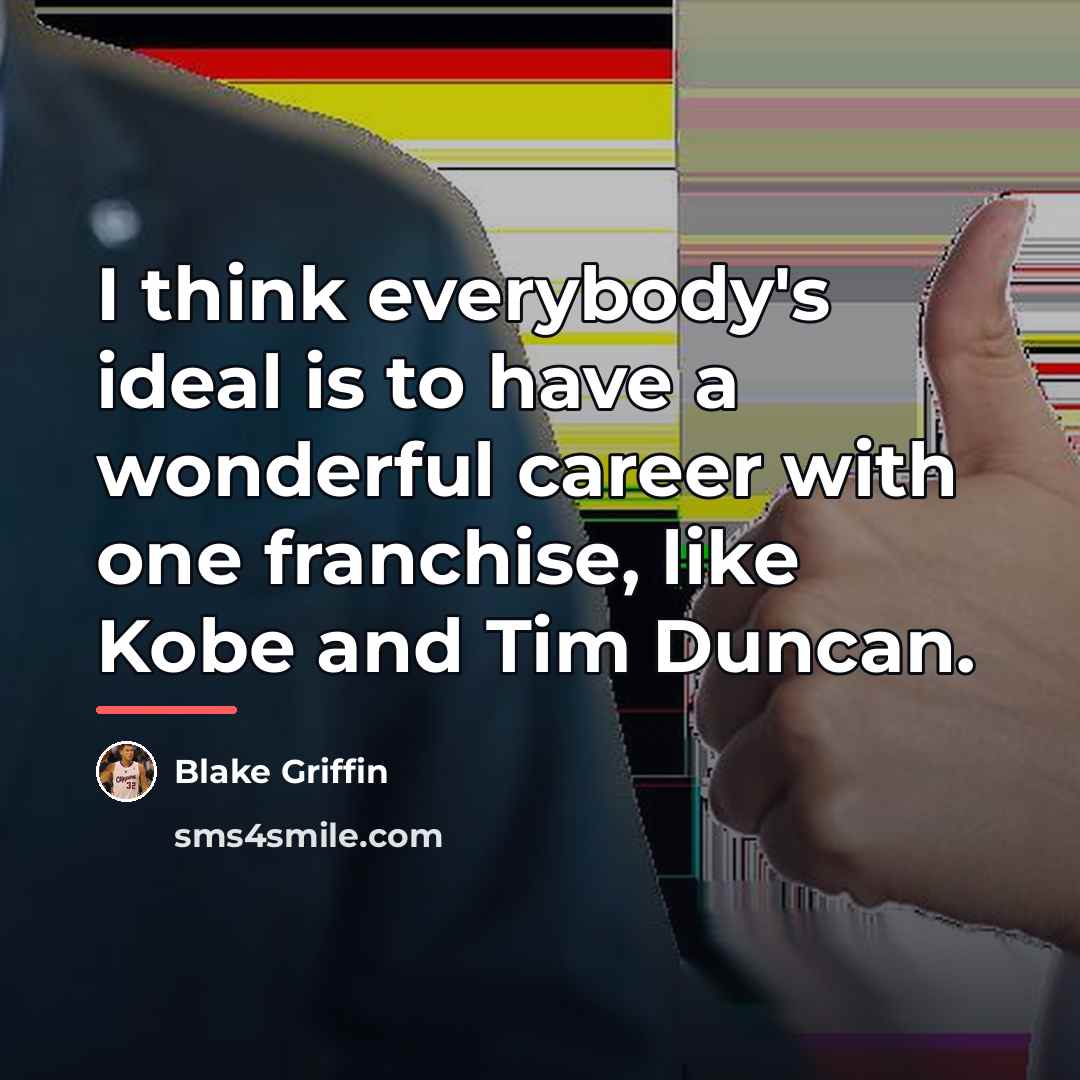 “I think everybody's ideal is to have a wonderful career…” quote by Blake Griffin