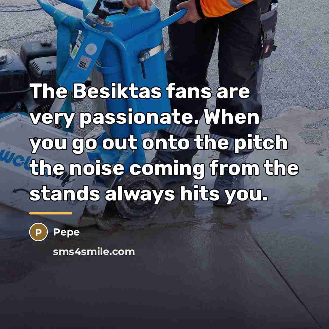 “The Besiktas fans are very passionate. When you go out…” quote by Pepe