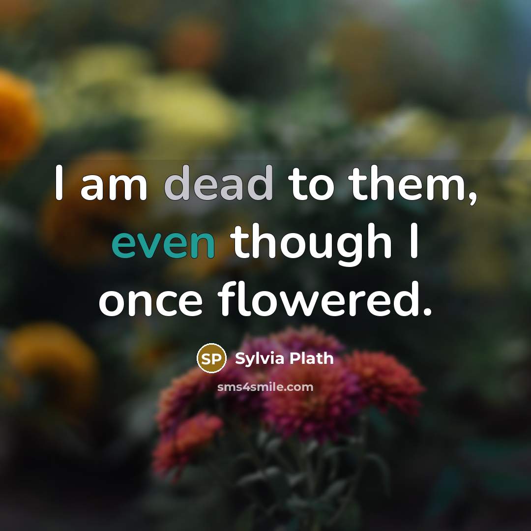 “I am dead to them, even though I once flowered.” quote by Sylvia Plath