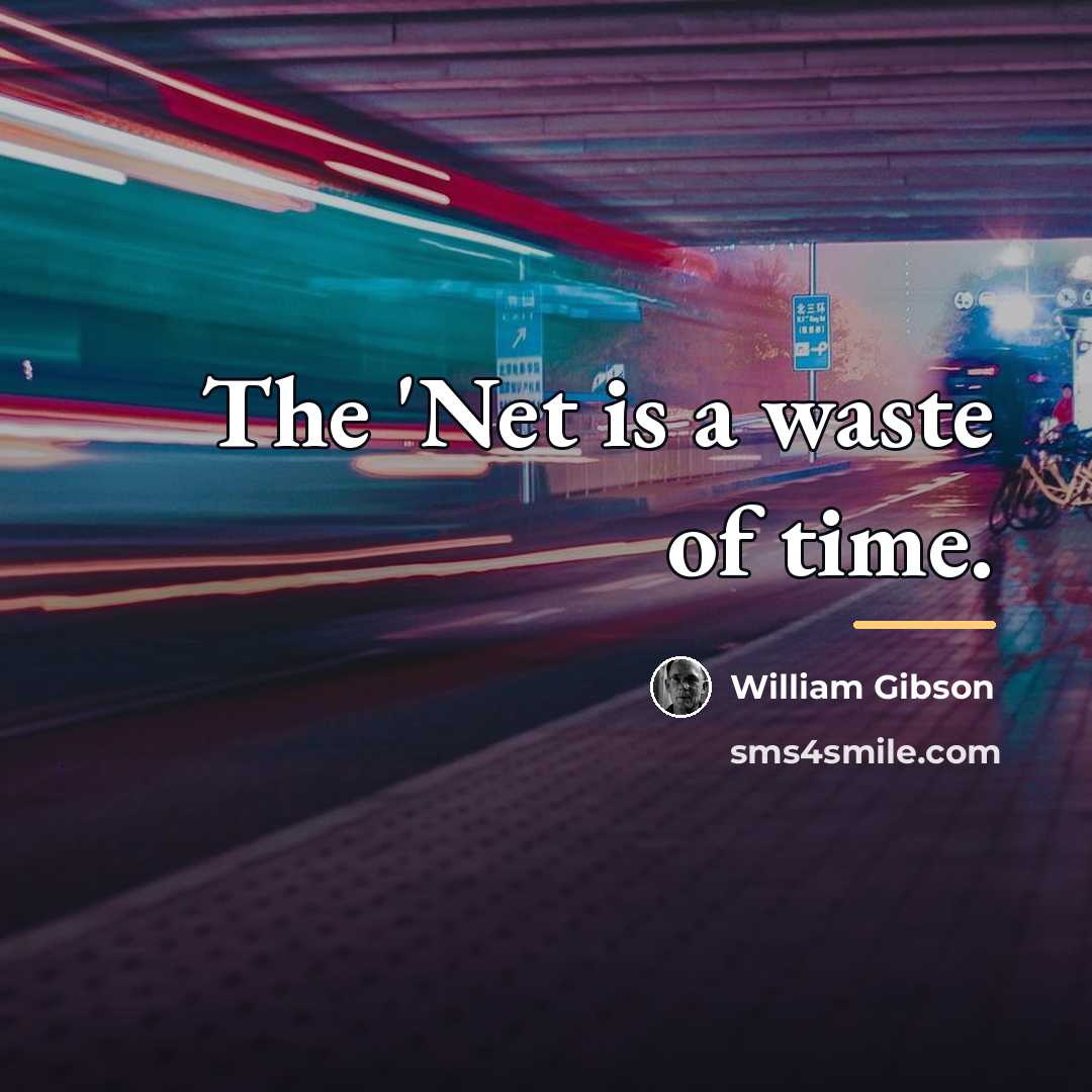 “The 'Net is a waste of time.…” quote by William Gibson