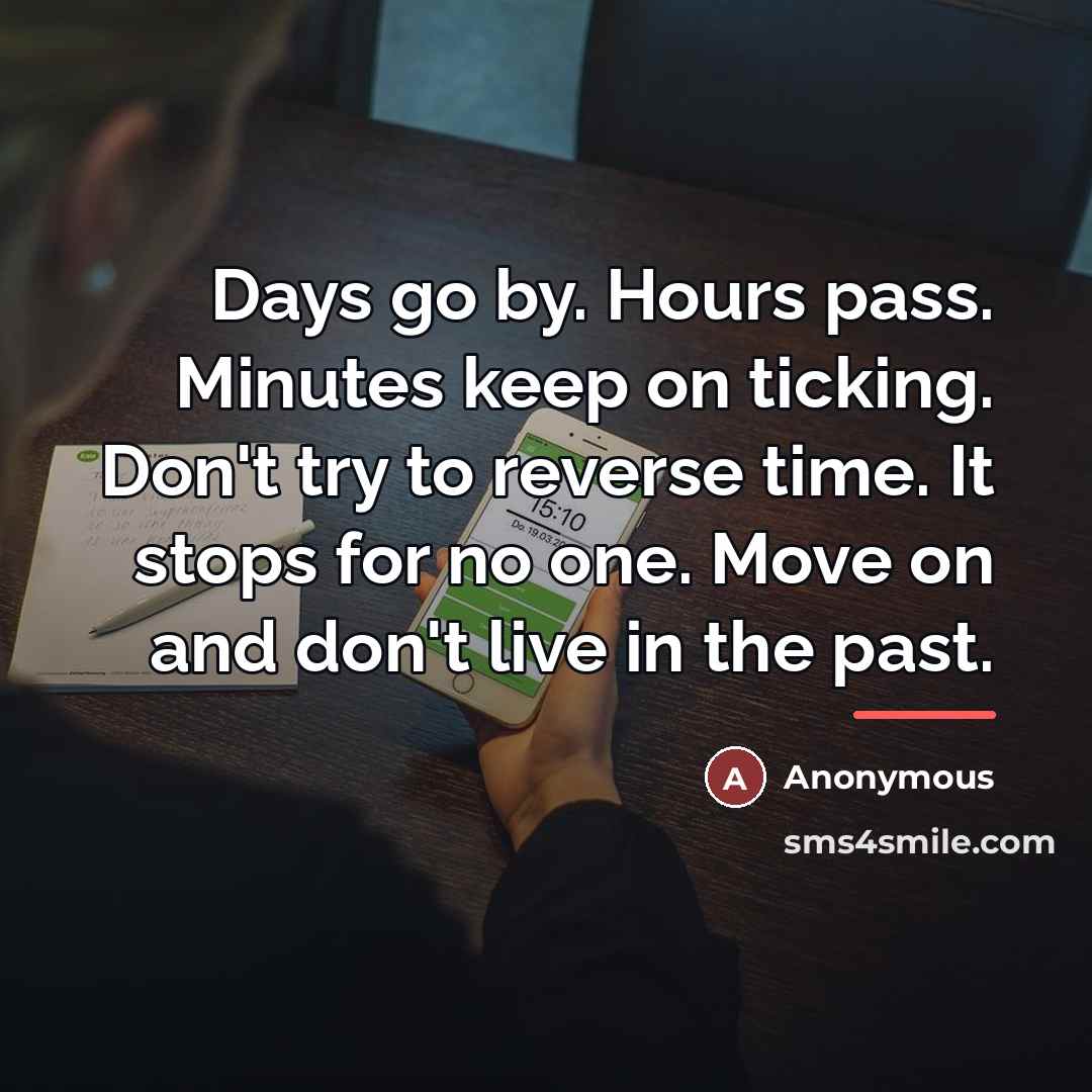 “Days go by. Hours pass. Minutes keep on ticking. Don't…” quote by Anonymous
