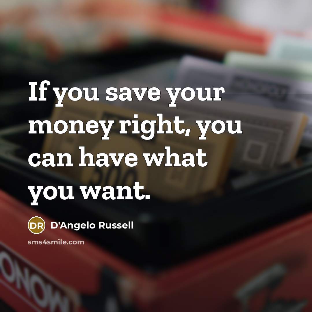 “If you save your money right, you can have what…” quote by D'Angelo Russell
