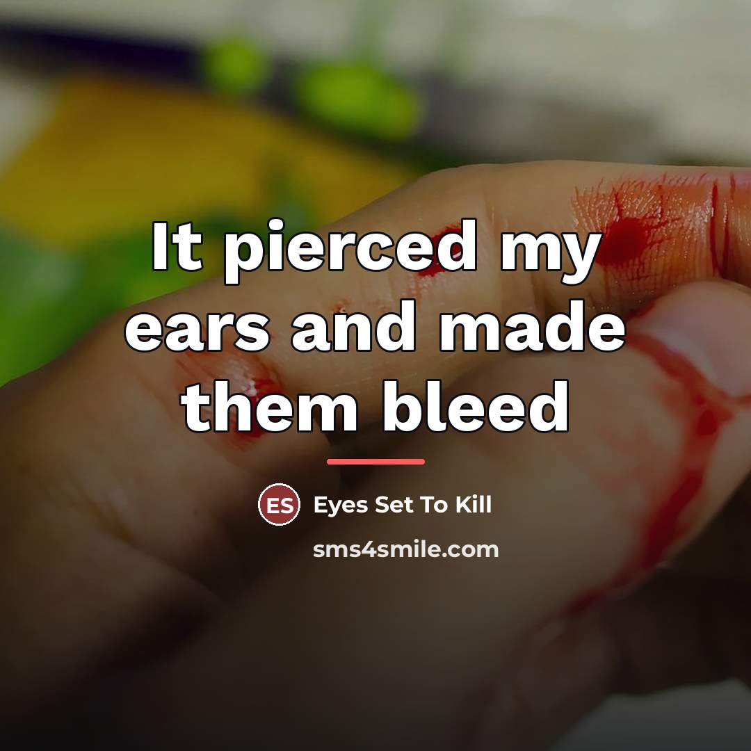 “It pierced my ears and made them bleed…” quote by Eyes Set To Kill