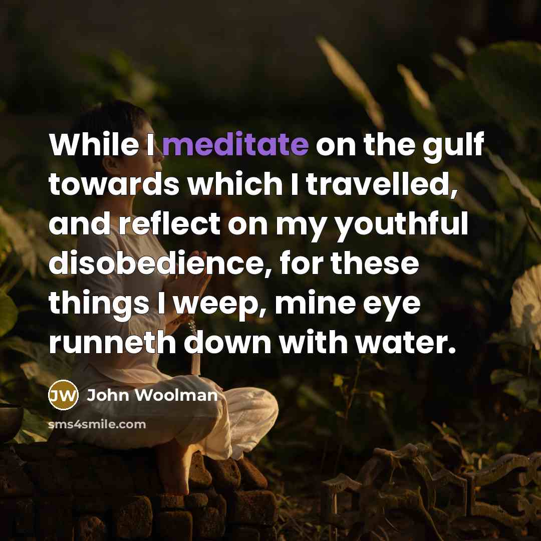 “While I meditate on the gulf towards which I travelled,…” quote by John Woolman