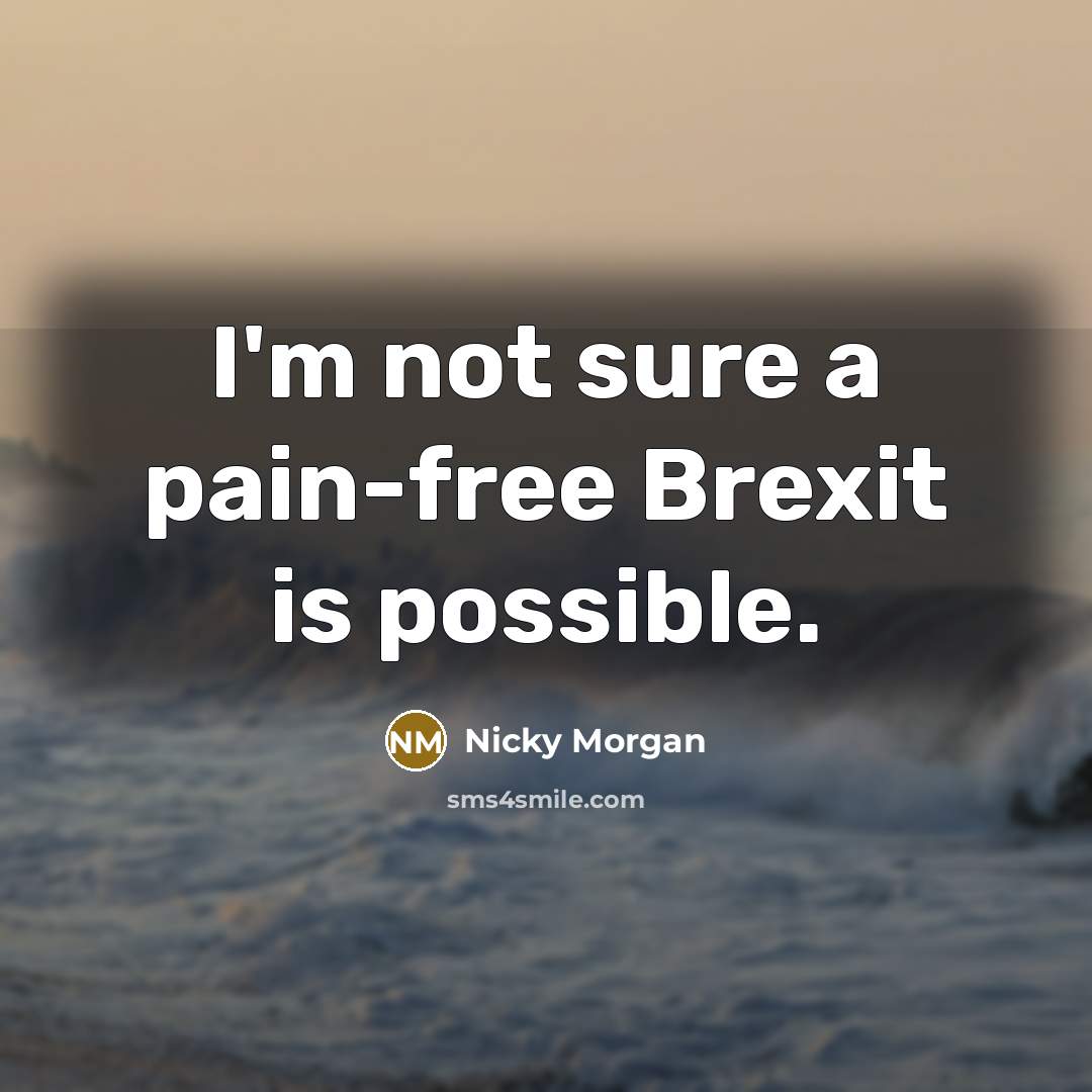 “I'm not sure a pain-free Brexit is possible.…” quote by Nicky Morgan