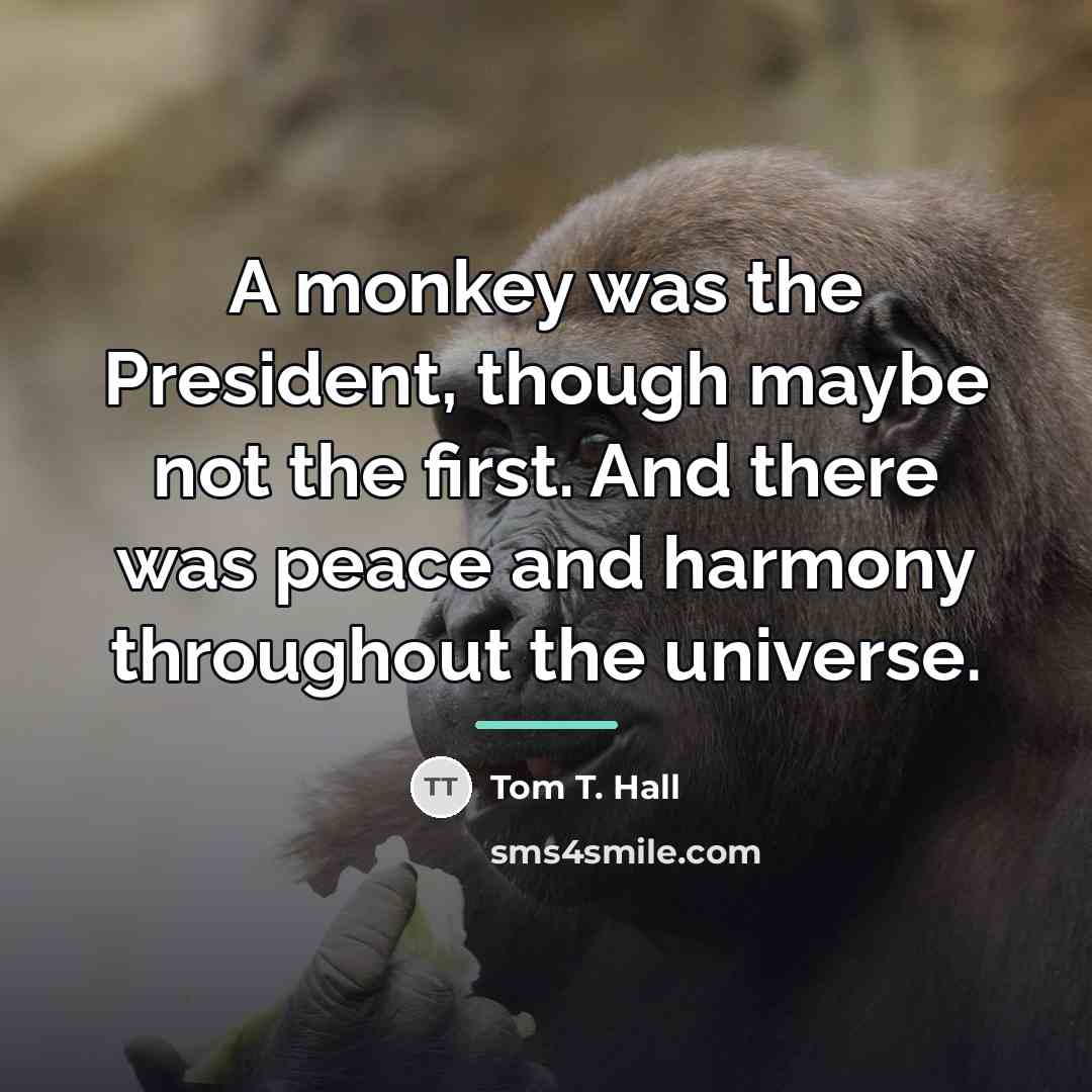 “A monkey was the President, though maybe not the first.…” quote by Tom T. Hall