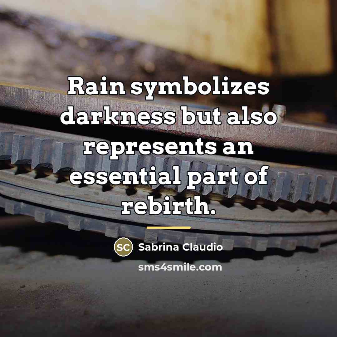 “Rain symbolizes darkness but also represents an essential part of…” quote by Sabrina Claudio