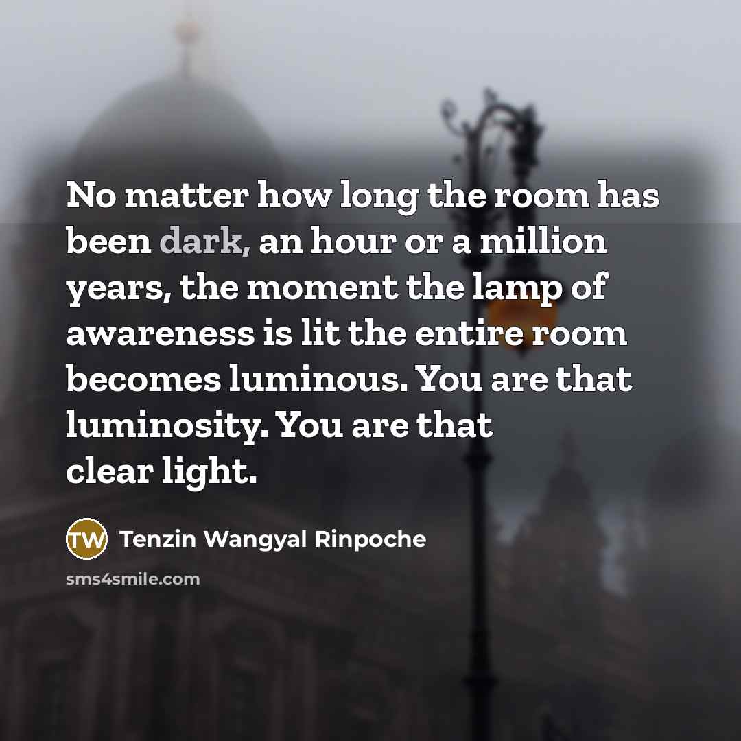 “No matter how long the room has been dark, an…” quote by Tenzin Wangyal Rinpoche