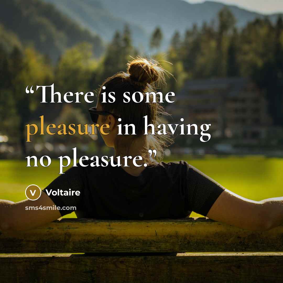 “There is some pleasure in having no pleasure.” quote by Voltaire