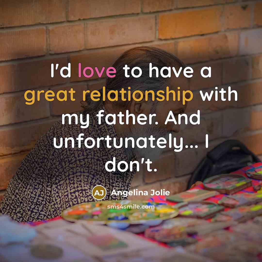 “I'd love to have a great relationship with my father.…” quote by Angelina Jolie