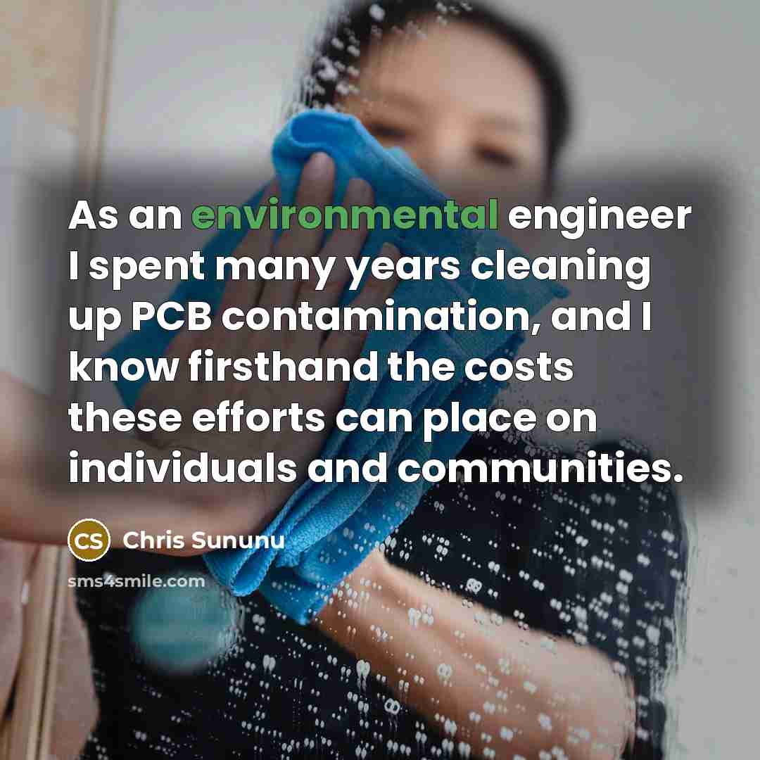“As an environmental engineer I spent many years cleaning up…” quote by Chris Sununu