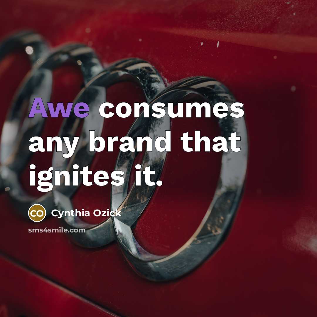 “Awe consumes any brand that ignites it.…” quote by Cynthia Ozick