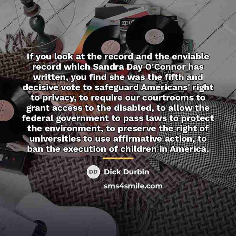 “If you look at the record and the enviable record…” quote by Dick Durbin