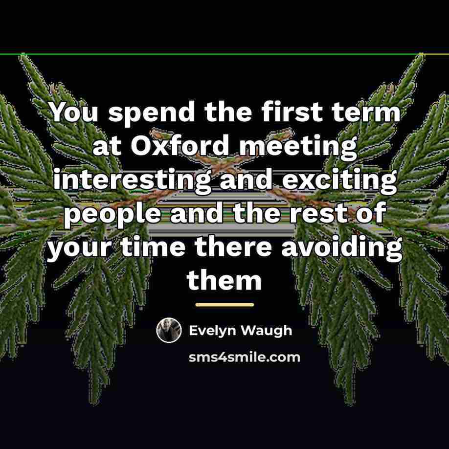 “You spend the first term at Oxford meeting interesting and…” quote by Evelyn Waugh