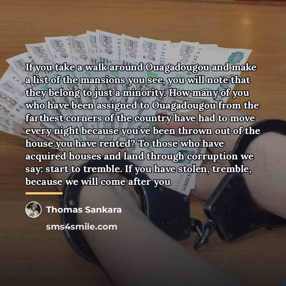 “If you take a walk around Ouagadougou and make a…” quote by Thomas Sankara