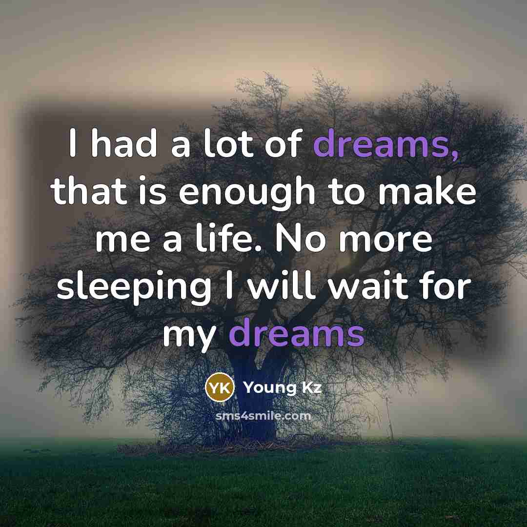 “I had a lot of dreams, that is enough to…” quote by Young Kz