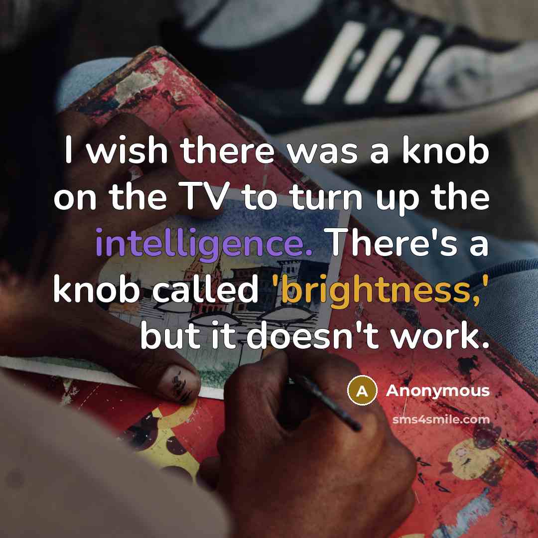“I wish there was a knob on the TV to…” quote by Anonymous