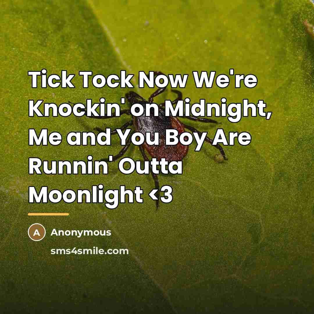 “Tick Tock Now We're Knockin' on Midnight, Me and You…” quote by Anonymous